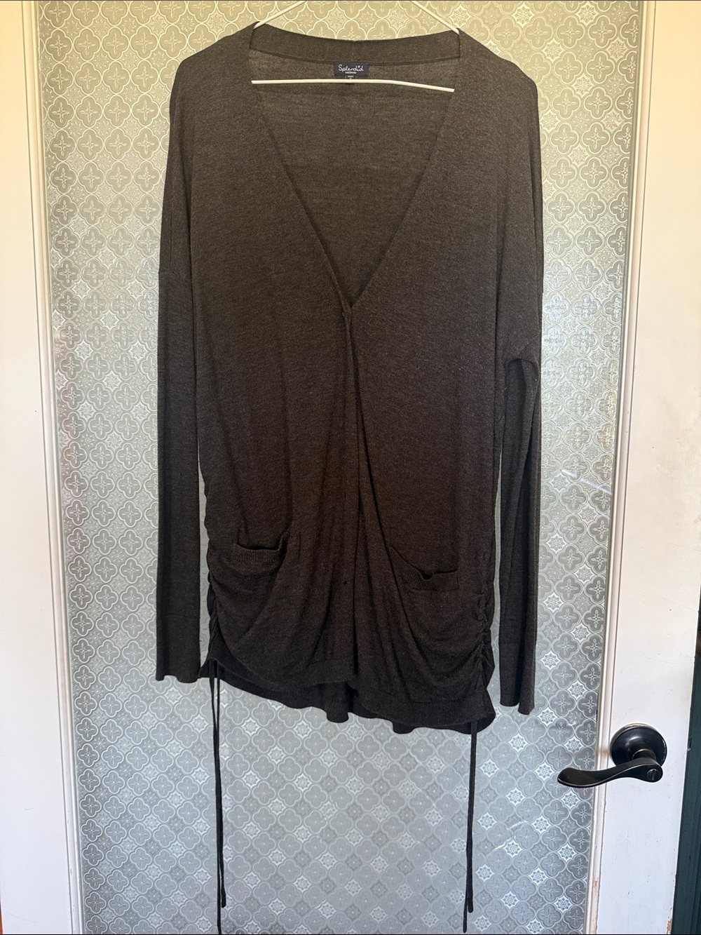 Splendid Charcoal Wrap Cardigan - Dark Gray